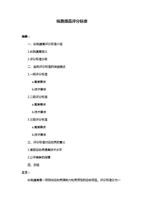 纵跳摸高评分标准