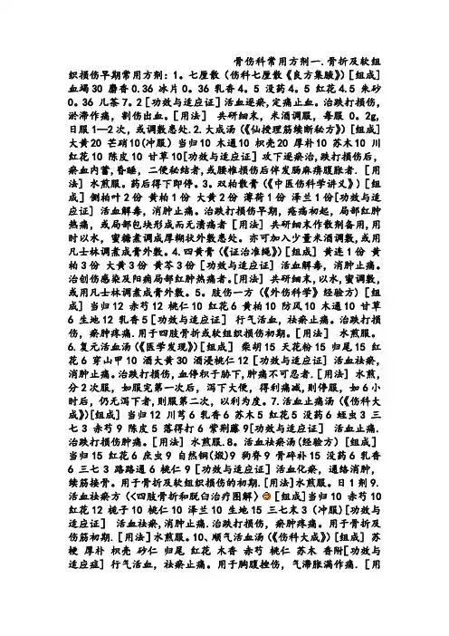 骨伤科常用方剂