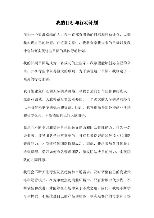 我的目标与行动计划