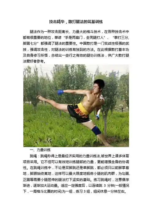 技击精华，散打腿法的筑基训练