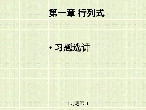 线性代数 第1章 行列式(习题选讲) 20101104