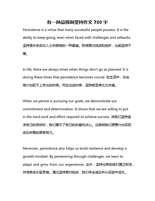 有一种品格叫坚持作文700字