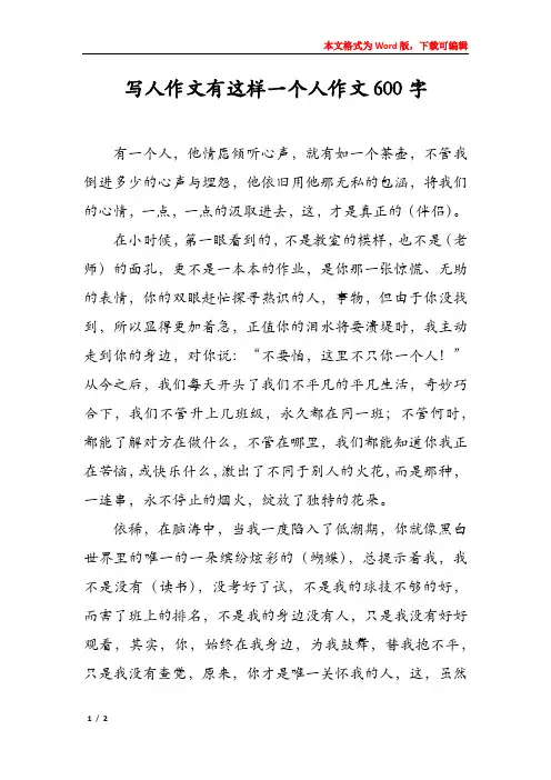 写人作文有这样一个人作文600字