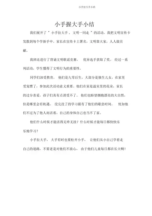 小手拉大手小结