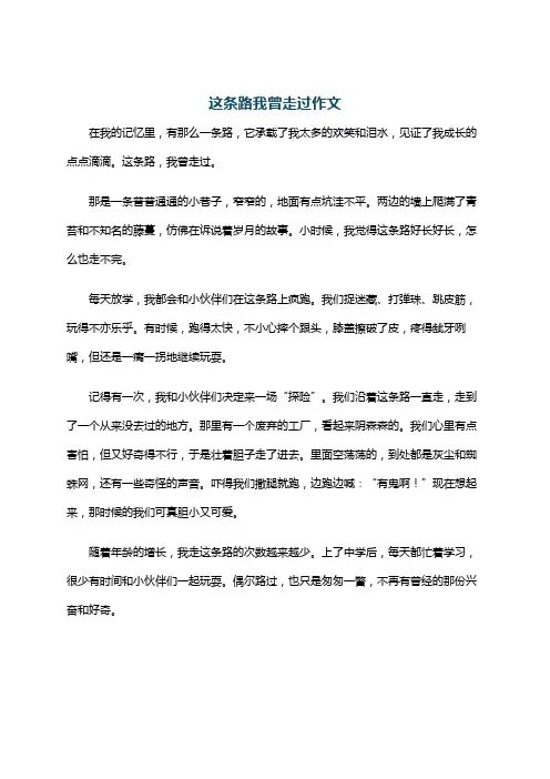 这条路我曾走过作文