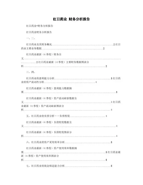红日药业 财务分析报告