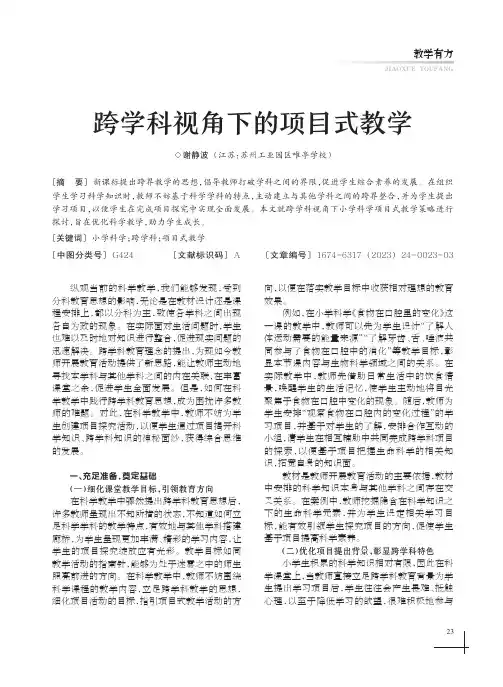 跨学科视角下的项目式教学