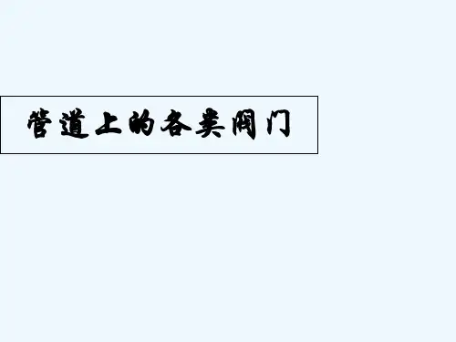 管道上的各类阀门汇总 PPT