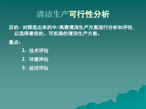 清洁生产可行性分析