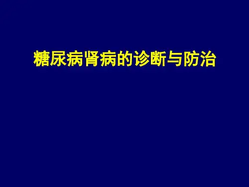 糖尿病肾病的诊断与治疗-最新PPT课件