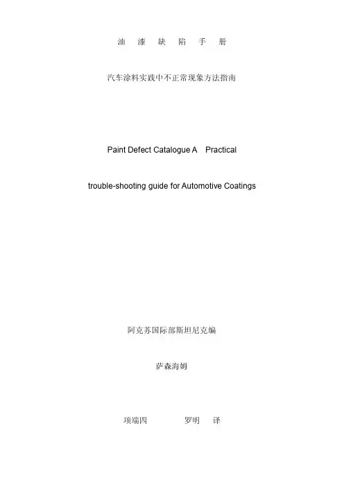油漆缺陷手册---阿克苏