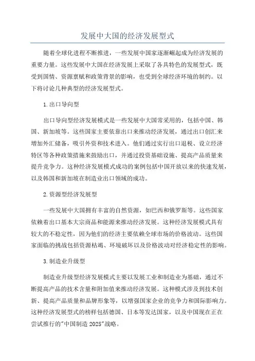 发展中大国的经济发展型式
