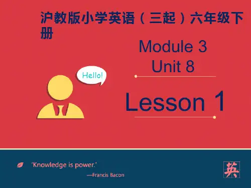 六年级下册英语：Module 3 Unit 8《Reading signs》(第1课时)