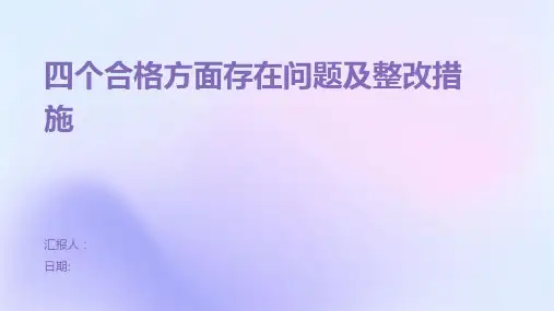 四个合格方面存在问题及整改措施