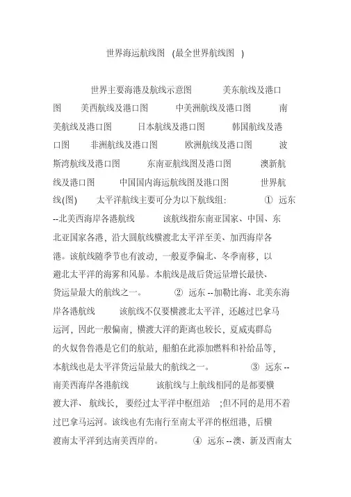 世界海运航线图(最全世界航线图)