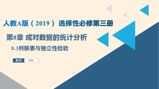 【高中数学】列联表与独立性检验(课件) 高二数学(人教A版2019选择性必修第三册)