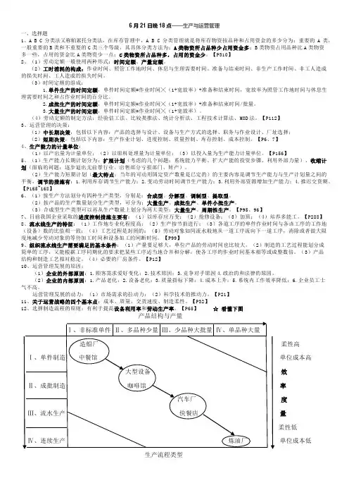 生产与运营管理复习题