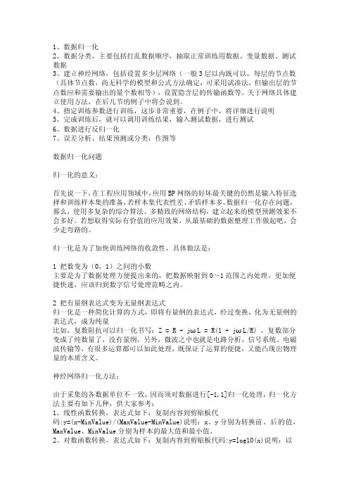 BP神经网络步骤及应用实例