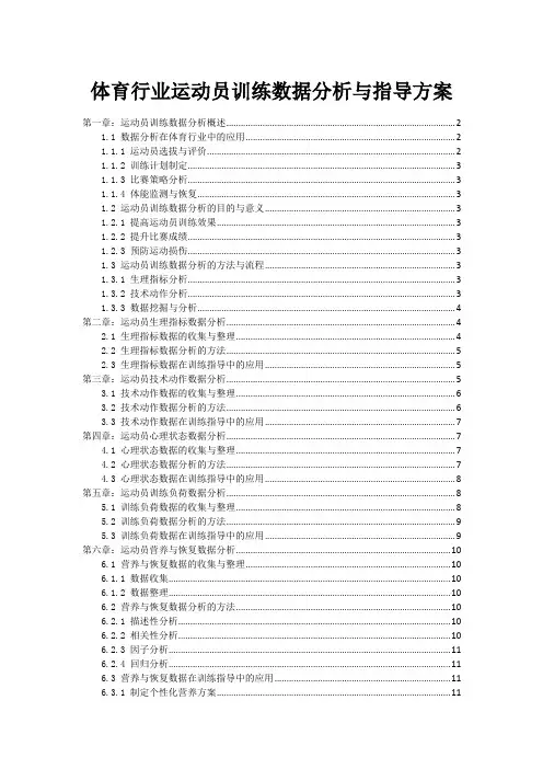 体育行业运动员训练数据分析与指导方案