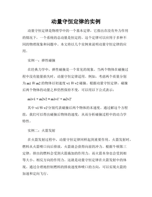 动量守恒定律的实例