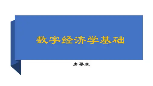 人民大2024数字经济学-PPT课件第1章 数字经济学基础