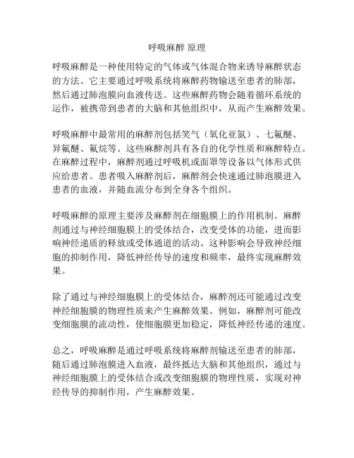 呼吸麻醉 原理