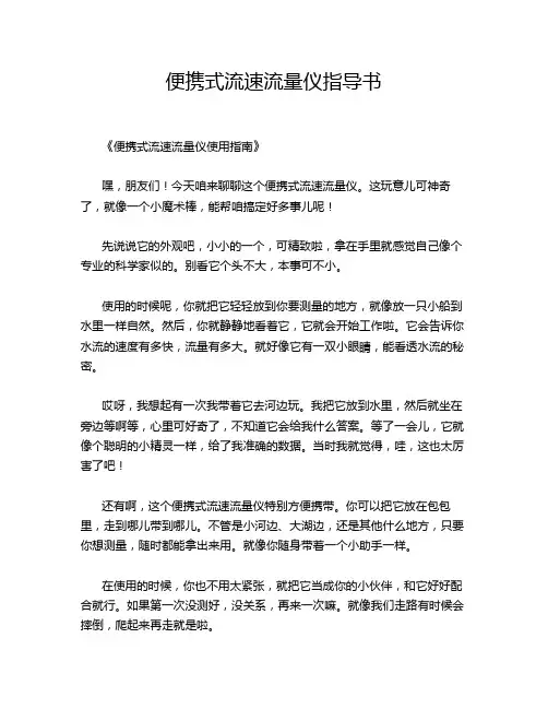 便携式流速流量仪指导书