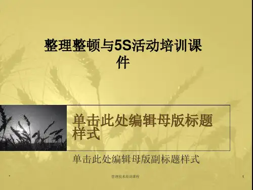 整理整顿与5S活动培训课件