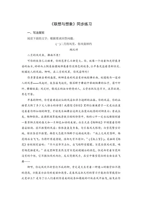 《联想与想象》同步练习