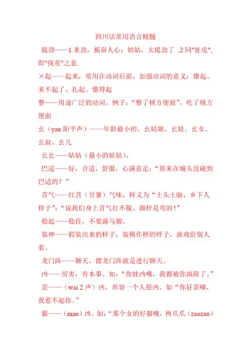 四川话常用方言精通