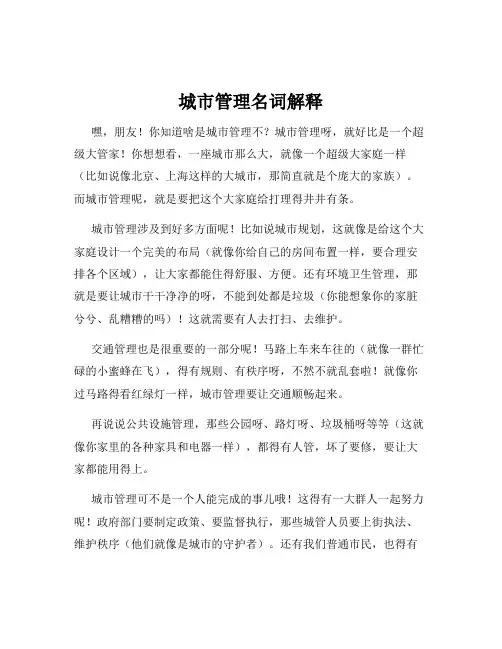 城市管理名词解释