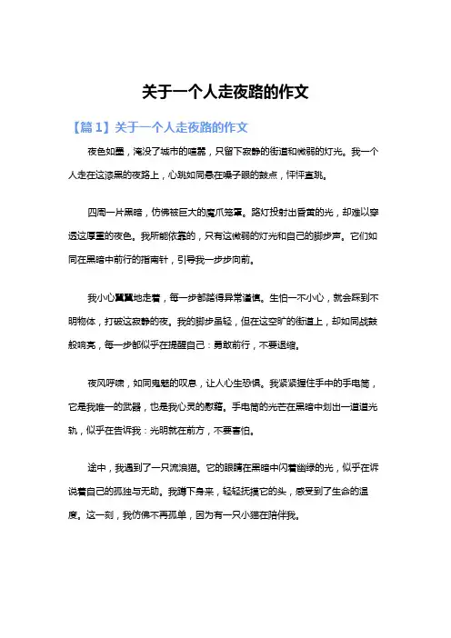 关于一个人走夜路的作文