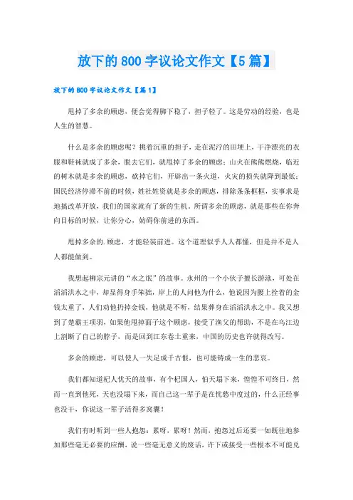 放下的800字议论文作文【5篇】