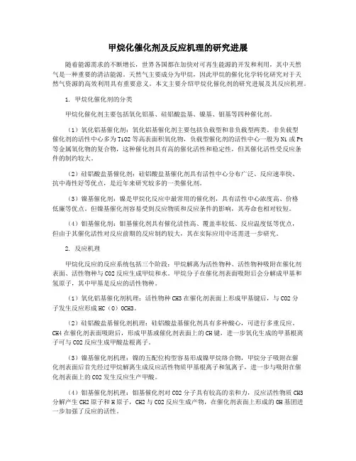甲烷化催化剂及反应机理的研究进展