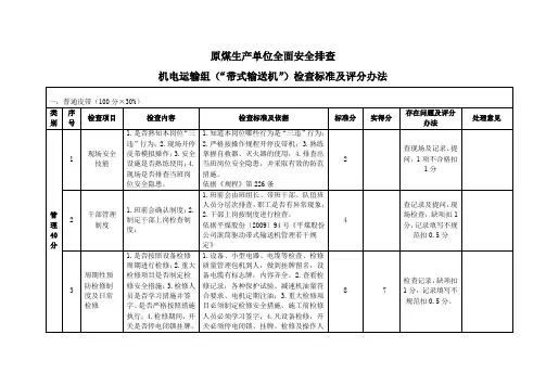 带式输送机检查表