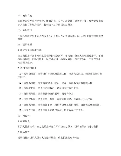总体救援应急预案