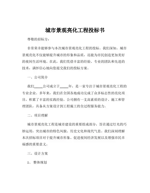 城市景观亮化工程投标书