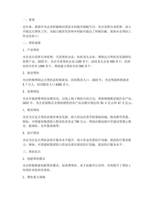 央企帮扶总结范文