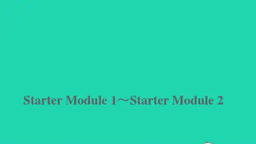 2021七年级英语上册StarterModule1_StarterModule2课件新版外研版ppt