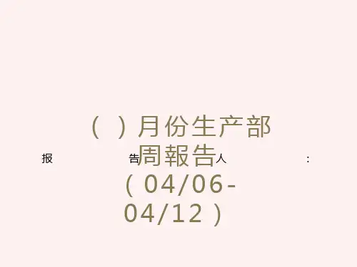 生产部周报表格式