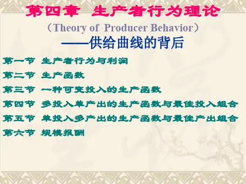 第4章 生产者行为理论 优质课件