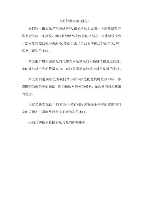 光的衍射实验(通达).
