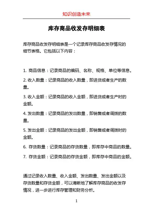 库存商品收发存明细表 (2)