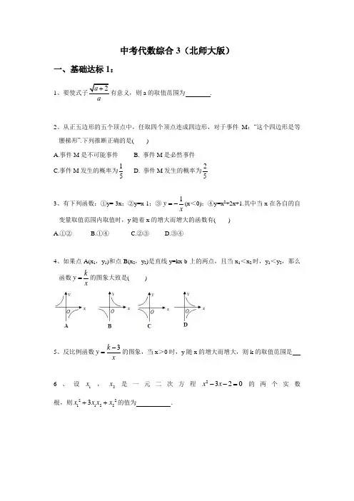 中考复习 代数综合(北师大版)