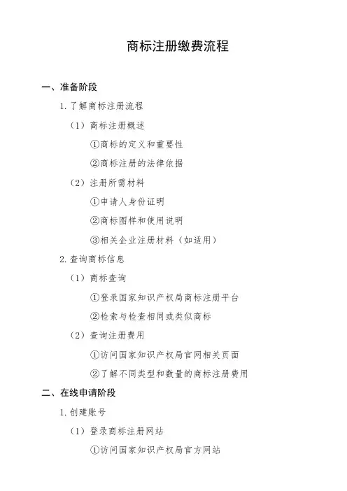 商标注册缴费流程