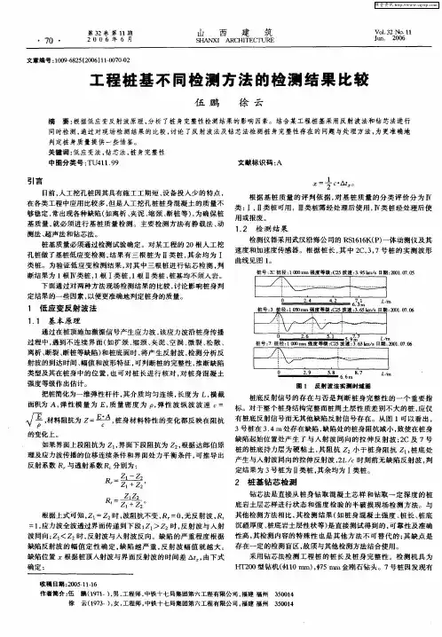 工程桩基不同检测方法的检测结果比较