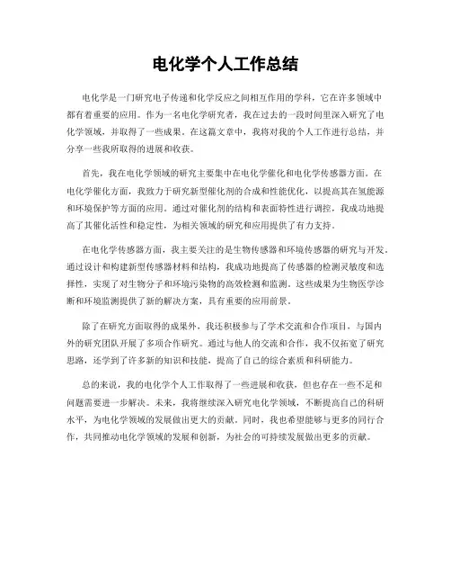 电化学个人工作总结