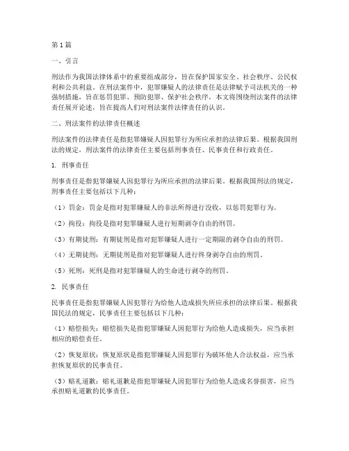 刑法案件的法律责任(3篇)