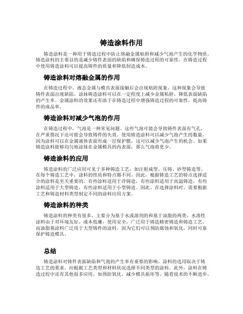 铸造涂料作用