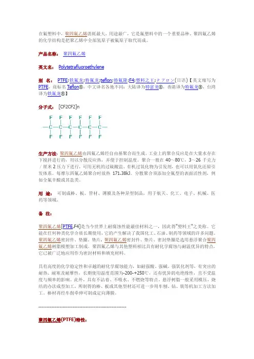 聚四氟乙烯(PTFE)基本常识汇总